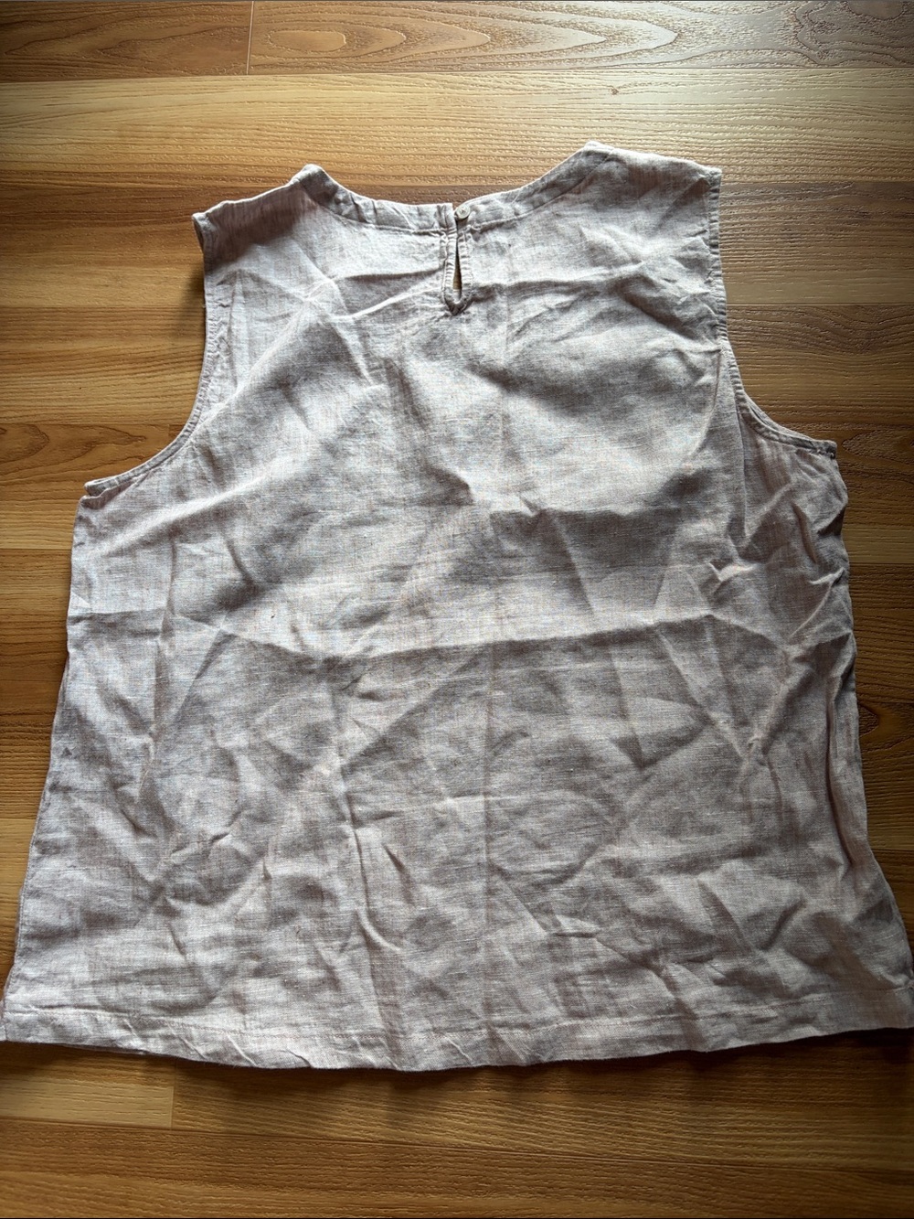 Quince 100% European Linen Tank Vintage Pink Chambray Shell - Picture 9 of 10